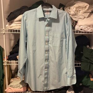 Brooks Brothers Regent Button Down: Teal/White
